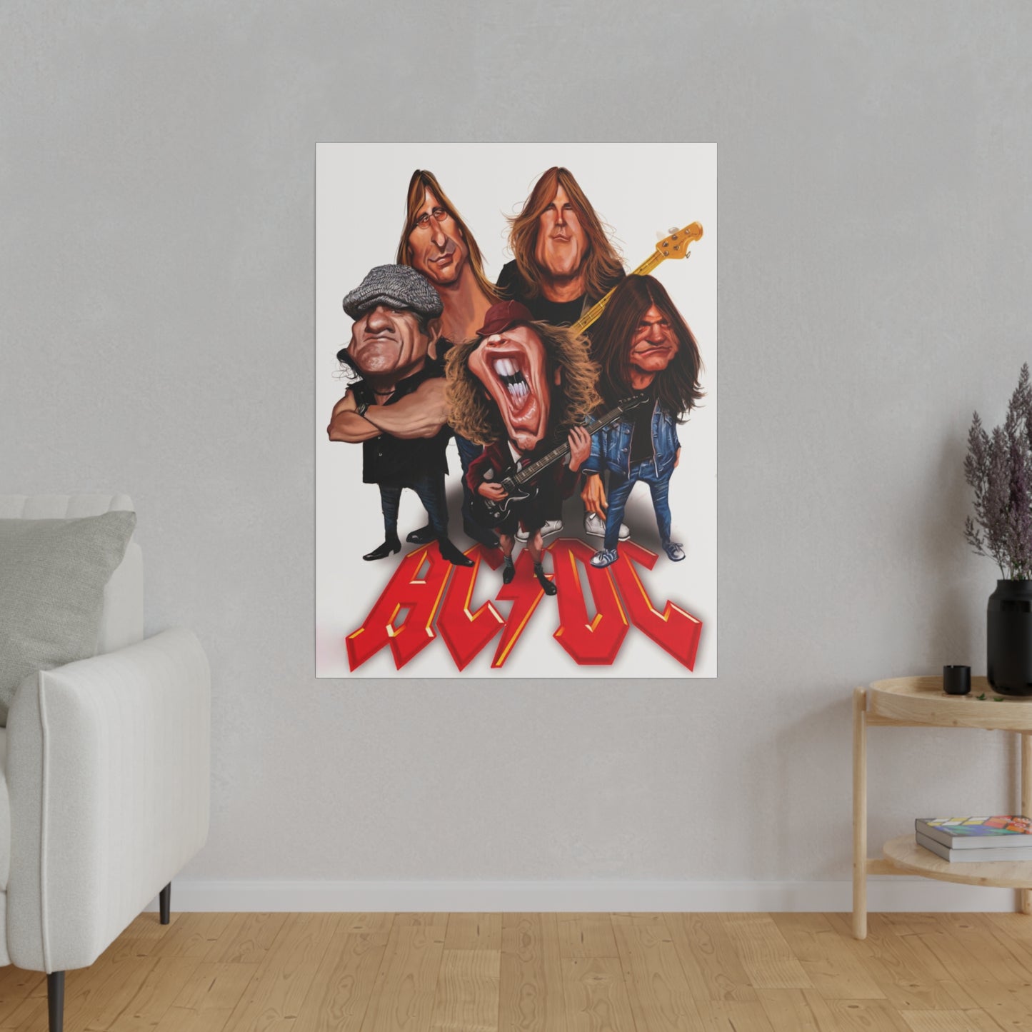 ACDC and Angus Young Rockin' Caricatures - Canvas