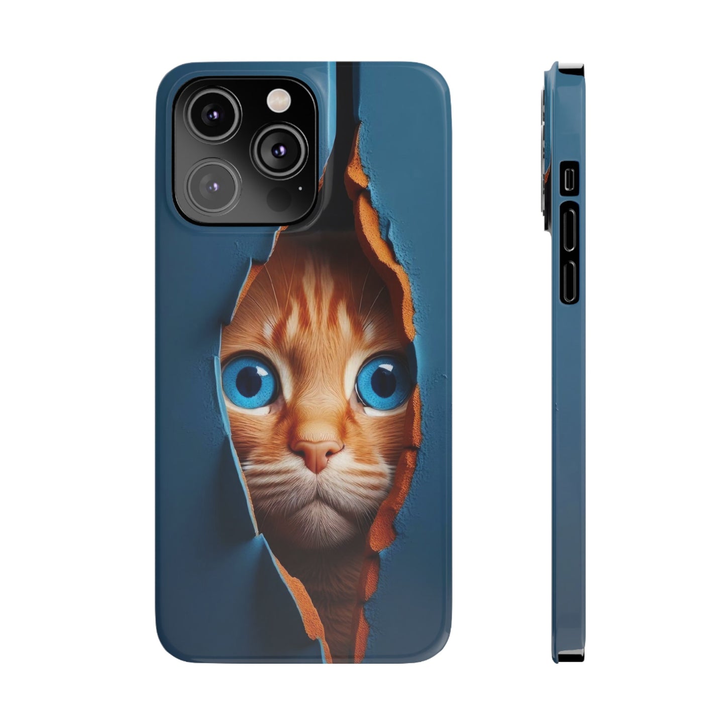 Curious Cat iPhone Cases: Peek-a-Boo Edition - Iphone 15, 14, 13, 12.