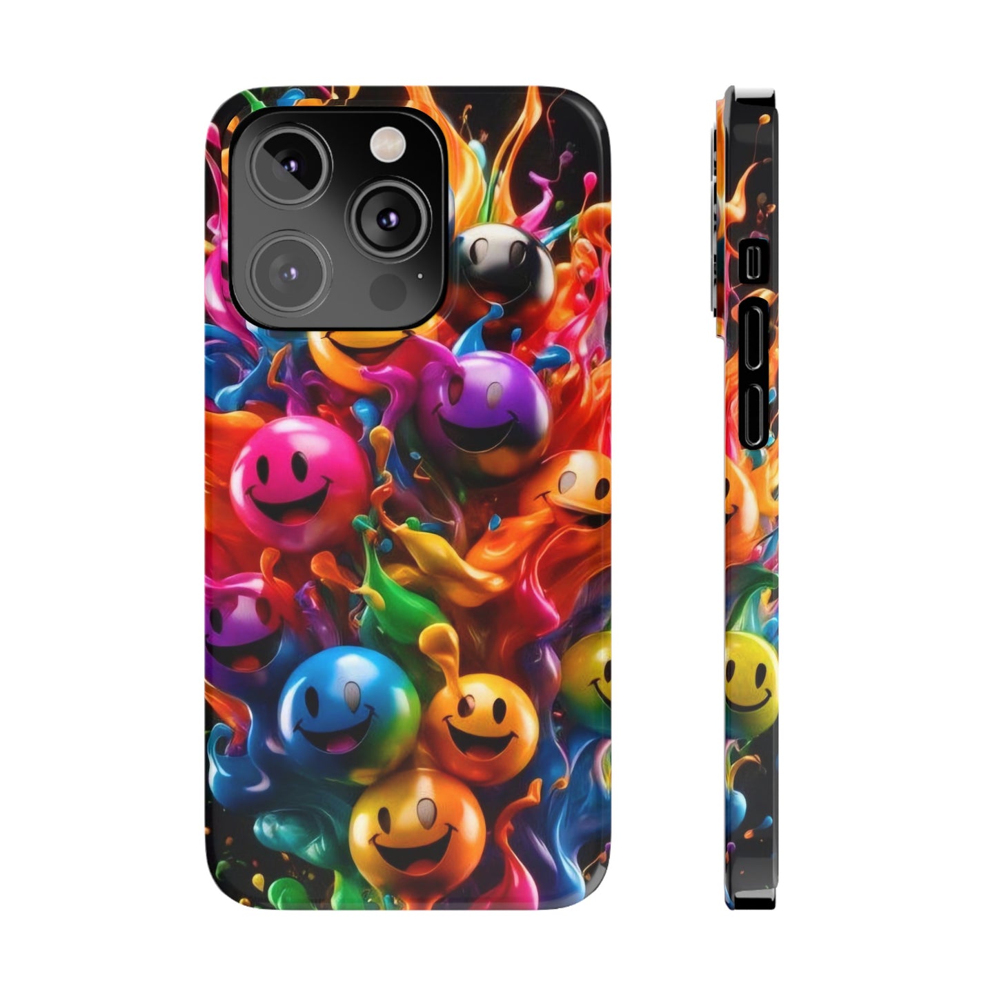 Colorful Emoji" iPhone Cases for iPhone Models 15, 14, 13, 12