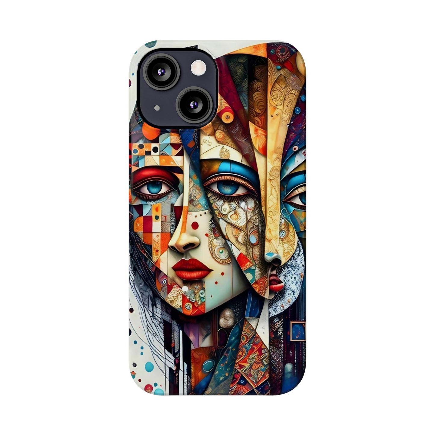 Two Faces Art Design Iphone 15, 14, 13, 12 cases