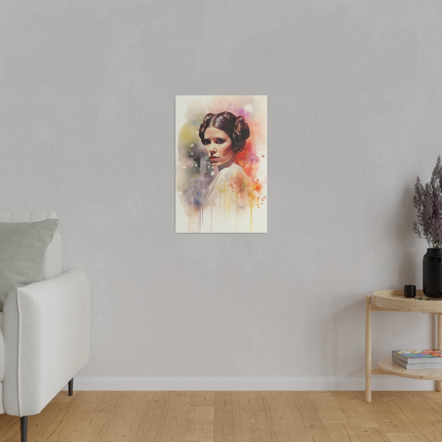 Star Wars Princess Leia Watercolor Canvas: Rebel Spirit