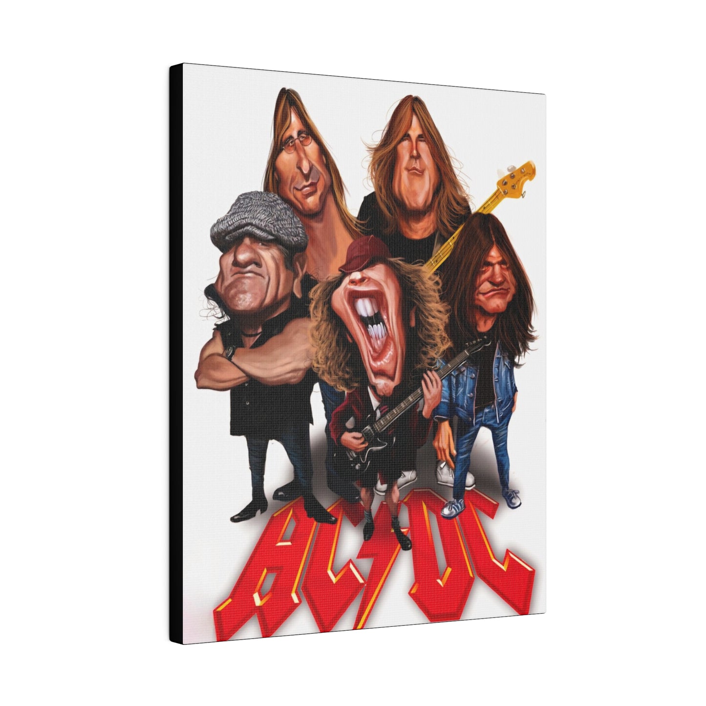 ACDC and Angus Young Rockin' Caricatures - Canvas