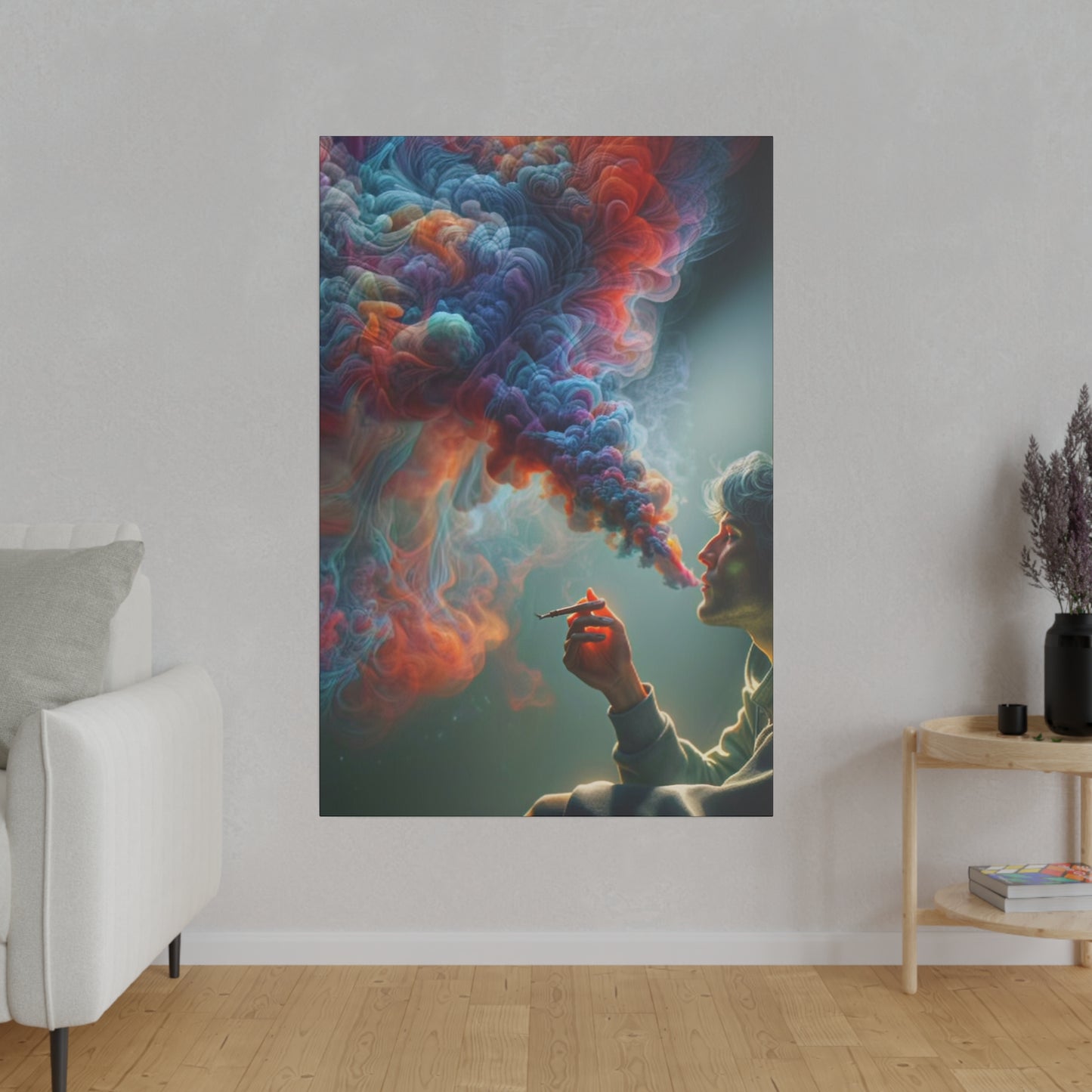 The Colorful World of Men and Smoke - Canvas