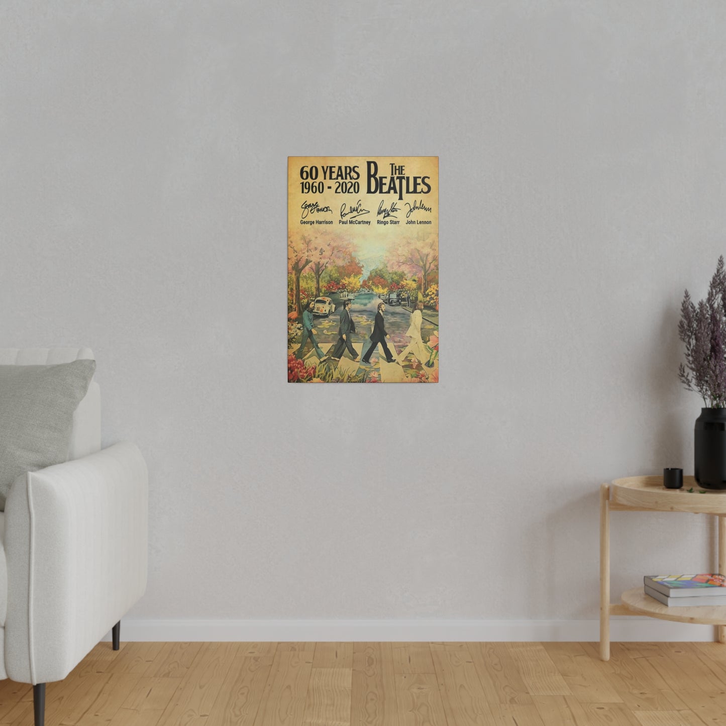 60 Years: The Beatles Walking on Abbey Road" Canvas