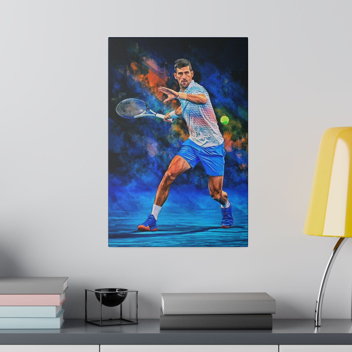 Tennis Legend Djokovic: Mastery on Canvas
