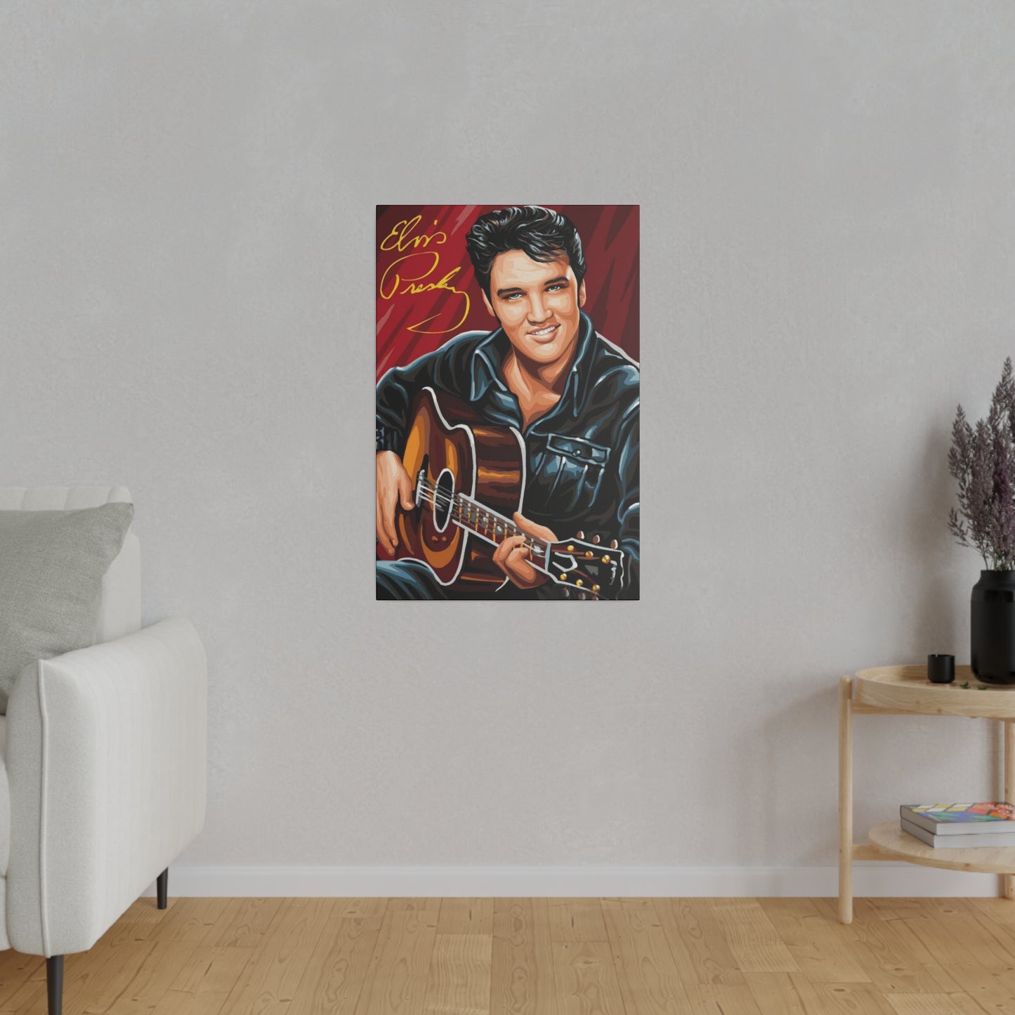 Elvis Presley on his Guitar Canvas
