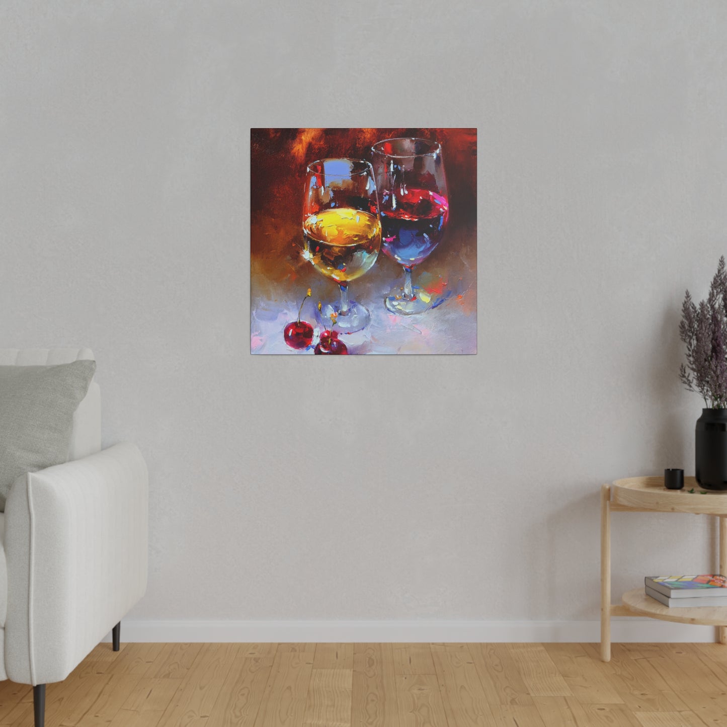 Cheers to Cherished Moments: White and Red Wine - Canvas