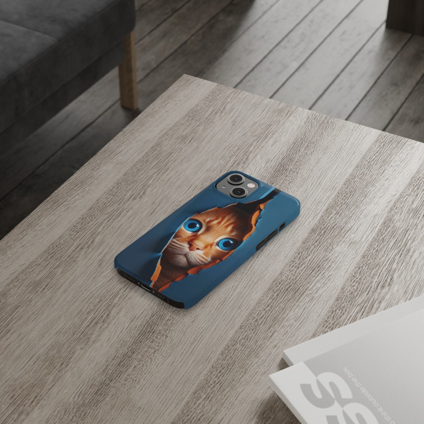 Curious Cat iPhone Cases: Peek-a-Boo Edition - Iphone 15, 14, 13, 12.