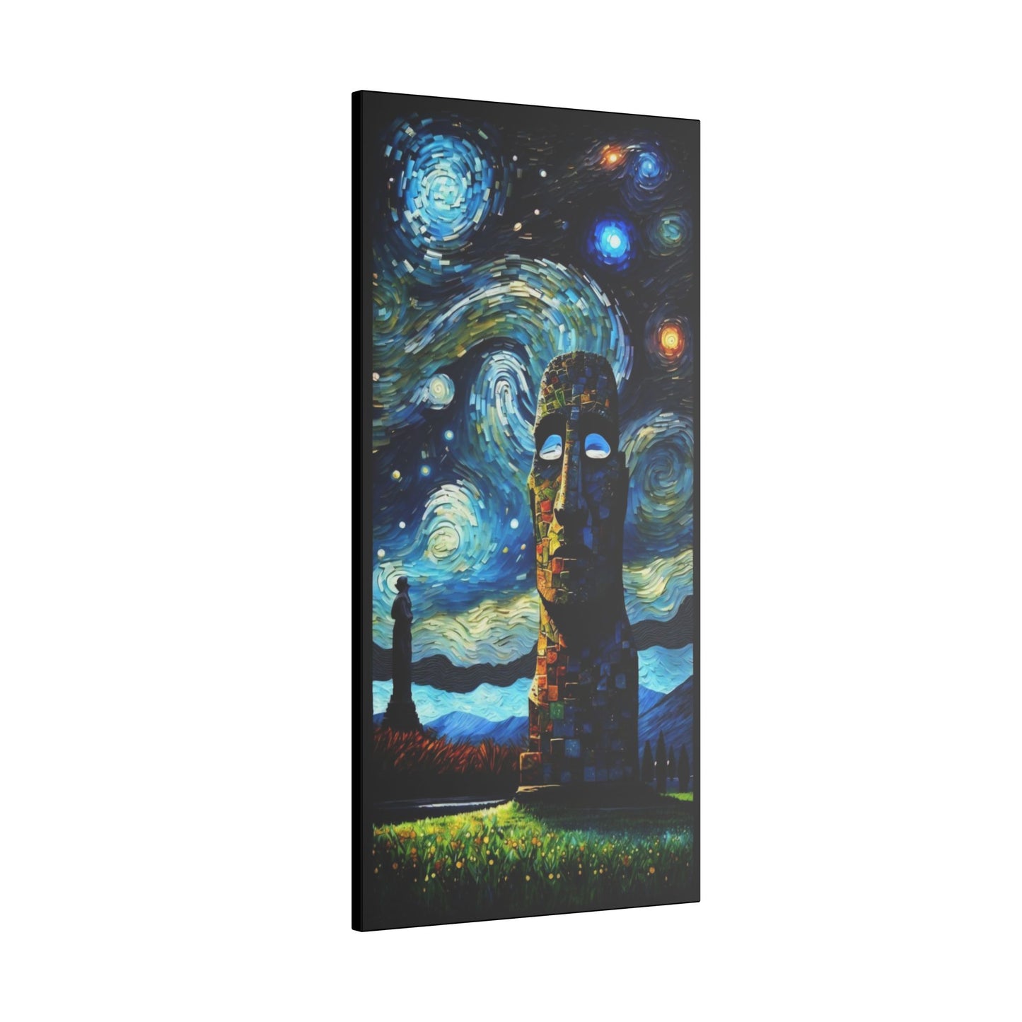 Canvas Easter Island meets Van Gogh Style