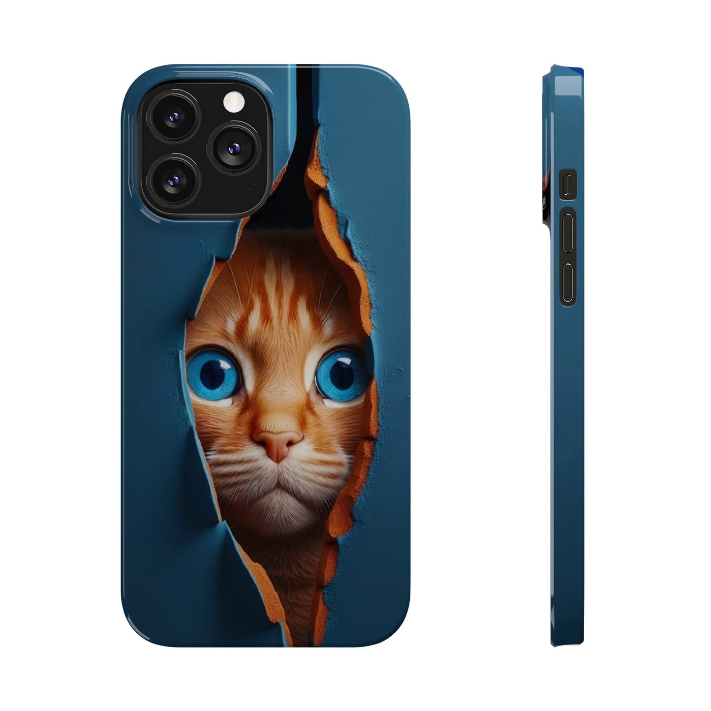 Curious Cat iPhone Cases: Peek-a-Boo Edition - Iphone 15, 14, 13, 12.