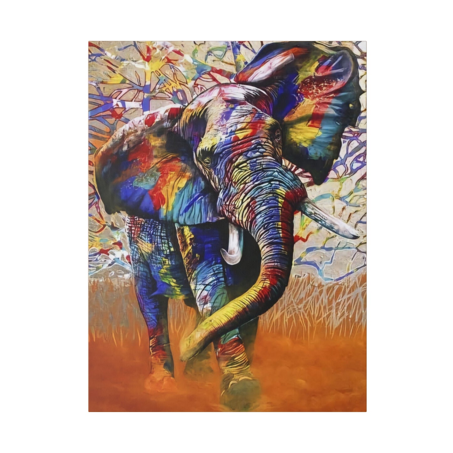 Colorful Elephant Majesty Art - Canvas