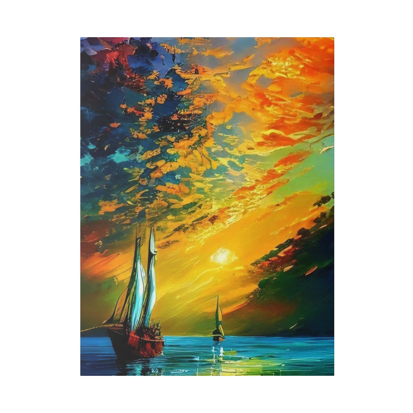 Sailing from the Sunset: Nautical Wall Art - Canvas