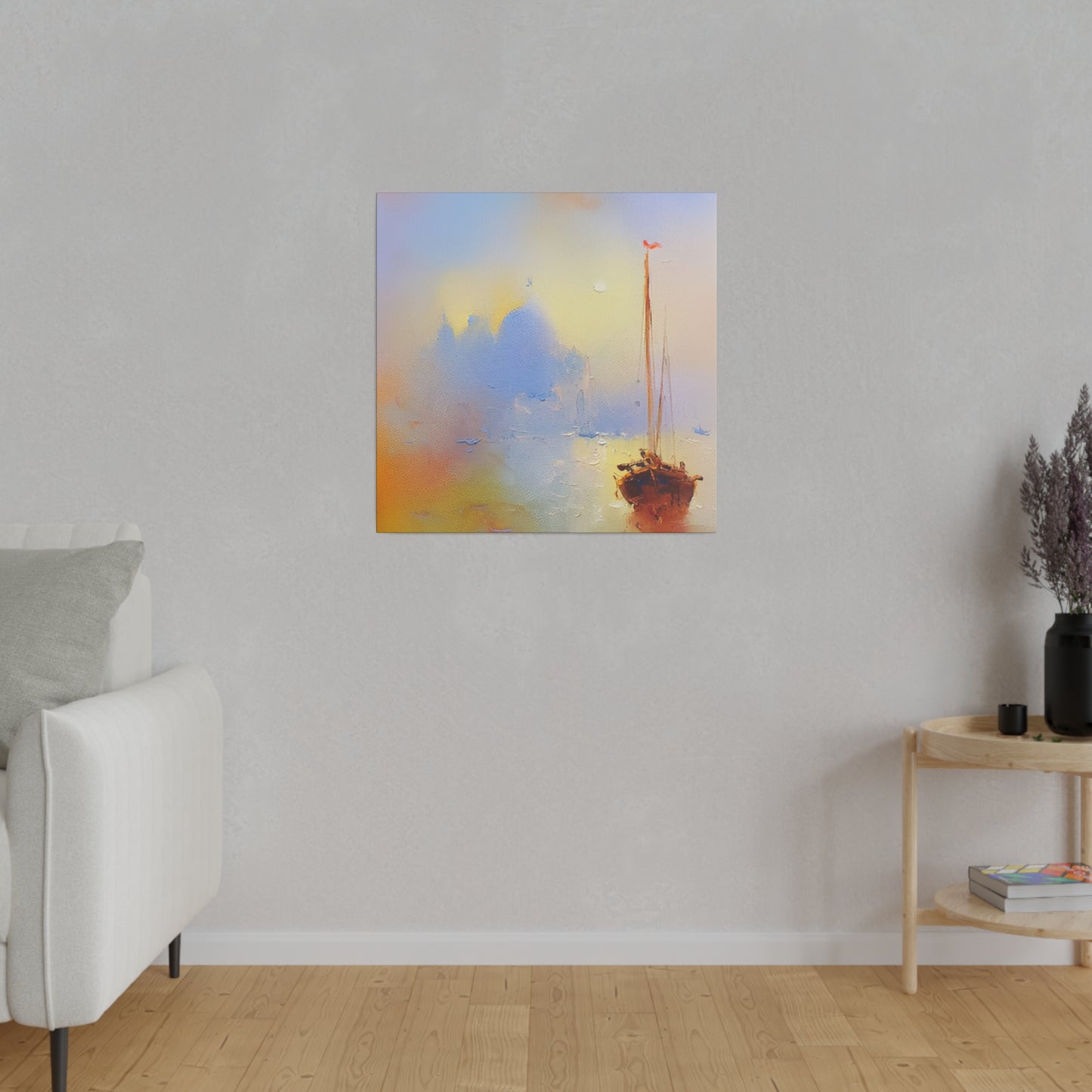 Peaceful Journey: Boating in Italy - Canvas
