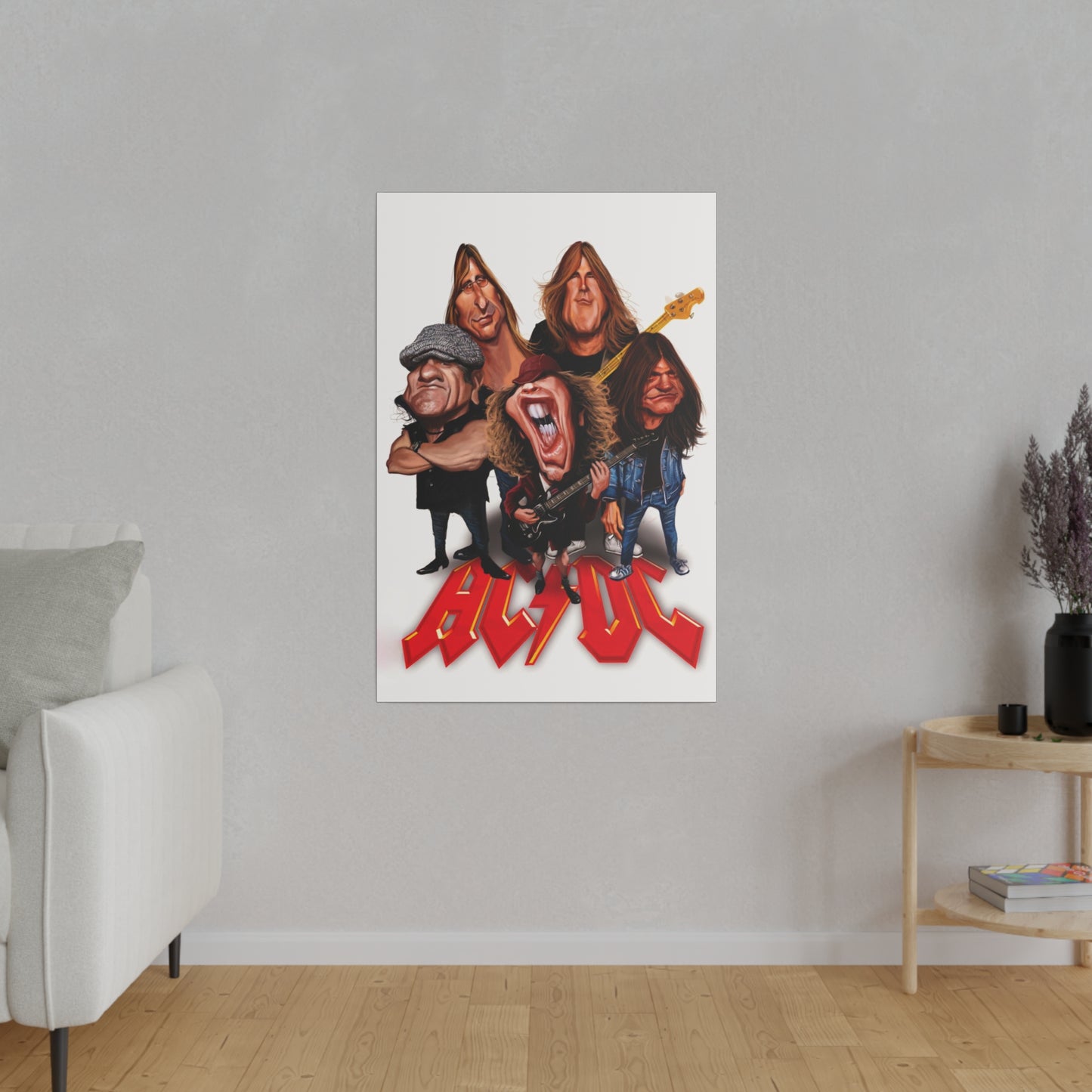 ACDC and Angus Young Rockin' Caricatures - Canvas
