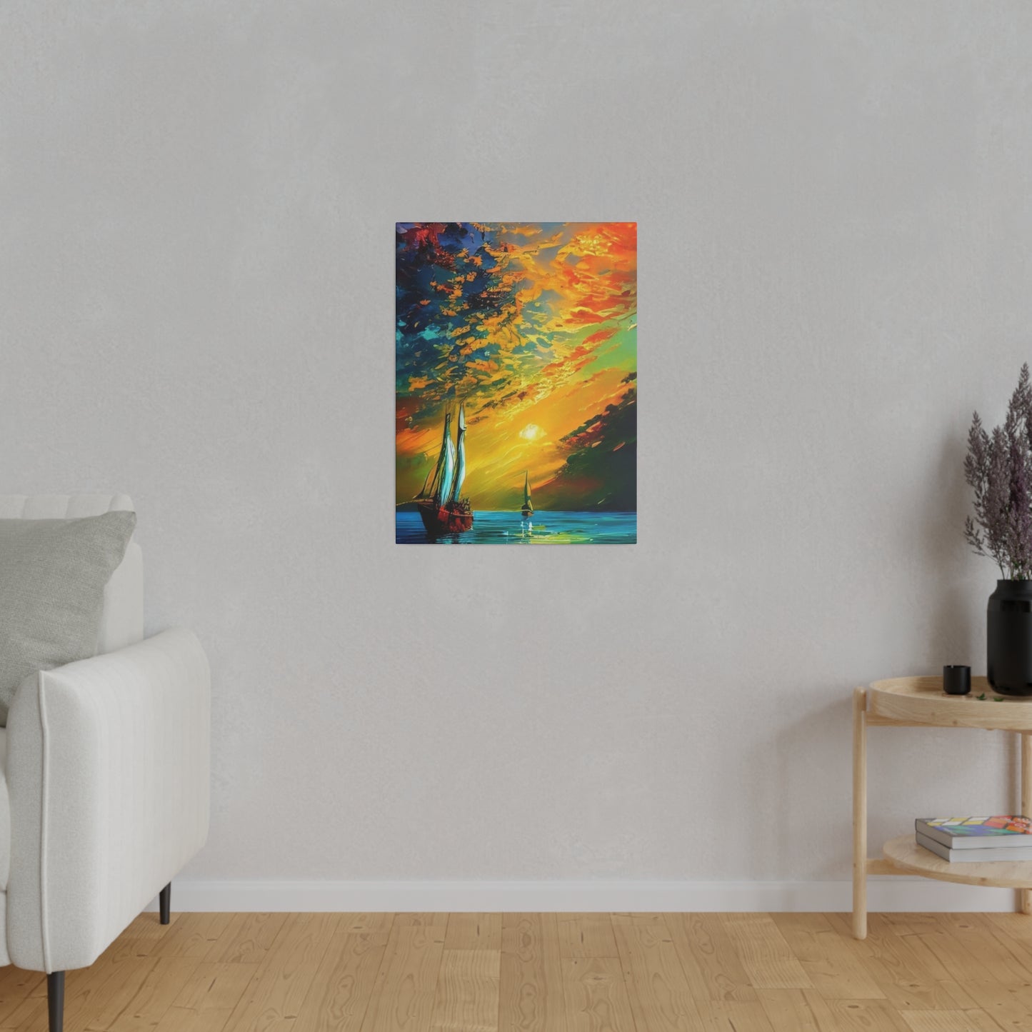 Sailing from the Sunset: Nautical Wall Art - Canvas