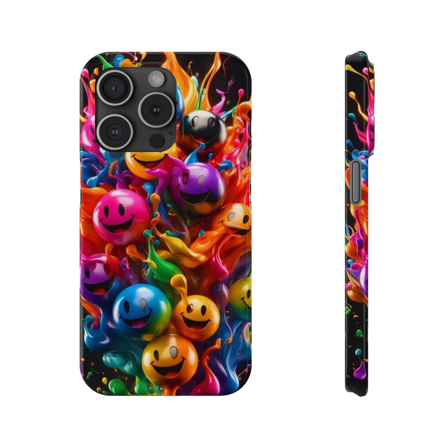 Colorful Emoji" iPhone Cases for iPhone Models 15, 14, 13, 12
