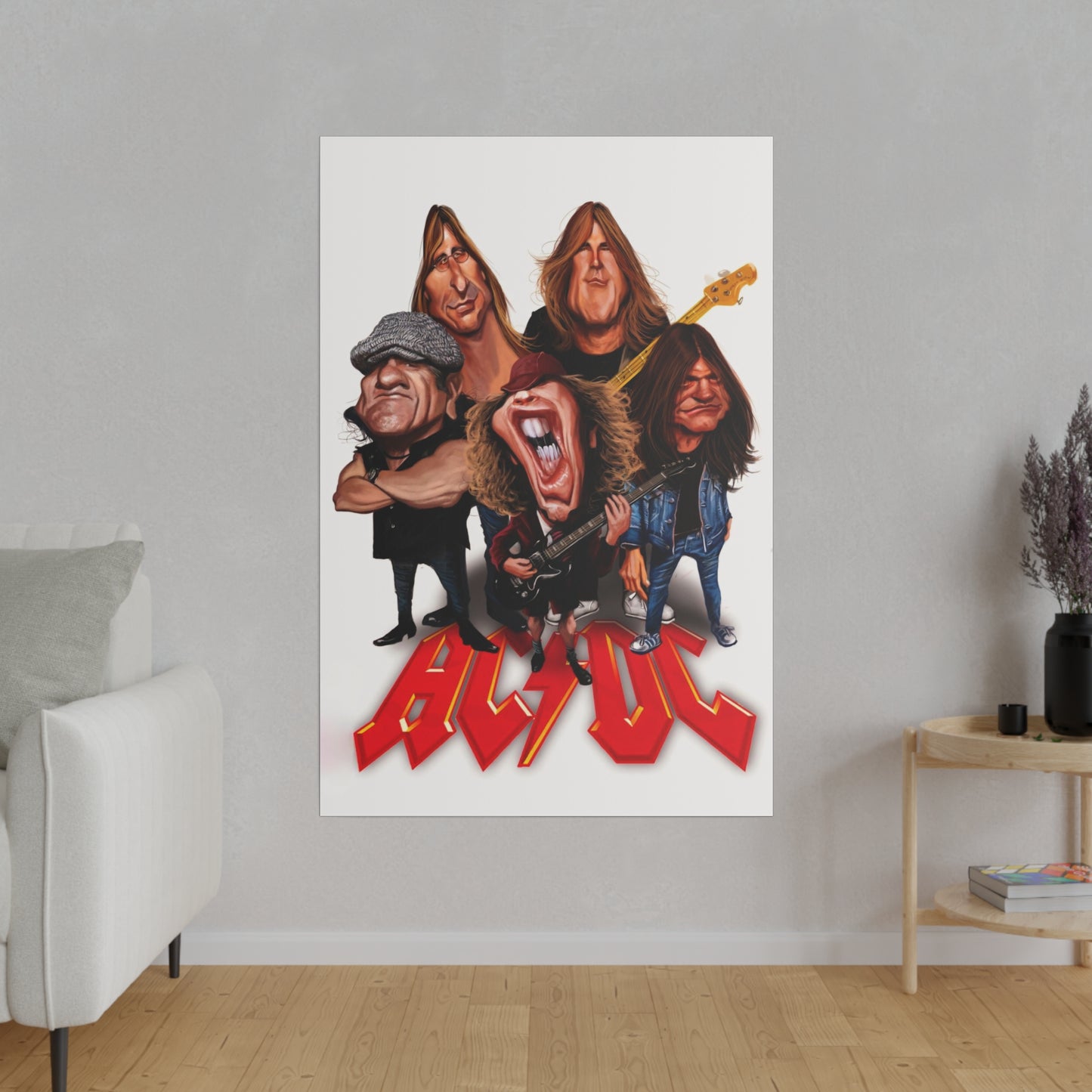 ACDC and Angus Young Rockin' Caricatures - Canvas