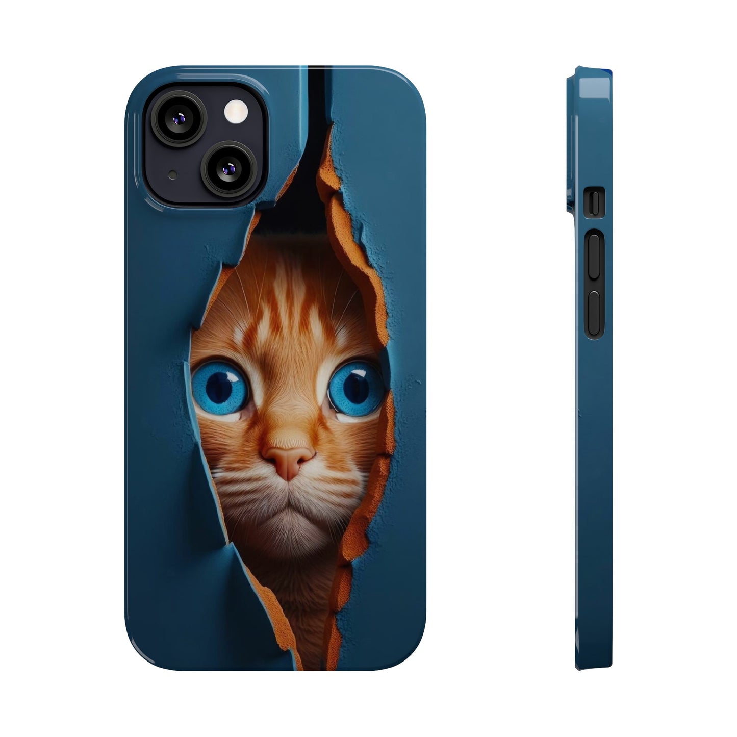 Curious Cat iPhone Cases: Peek-a-Boo Edition - Iphone 15, 14, 13, 12.