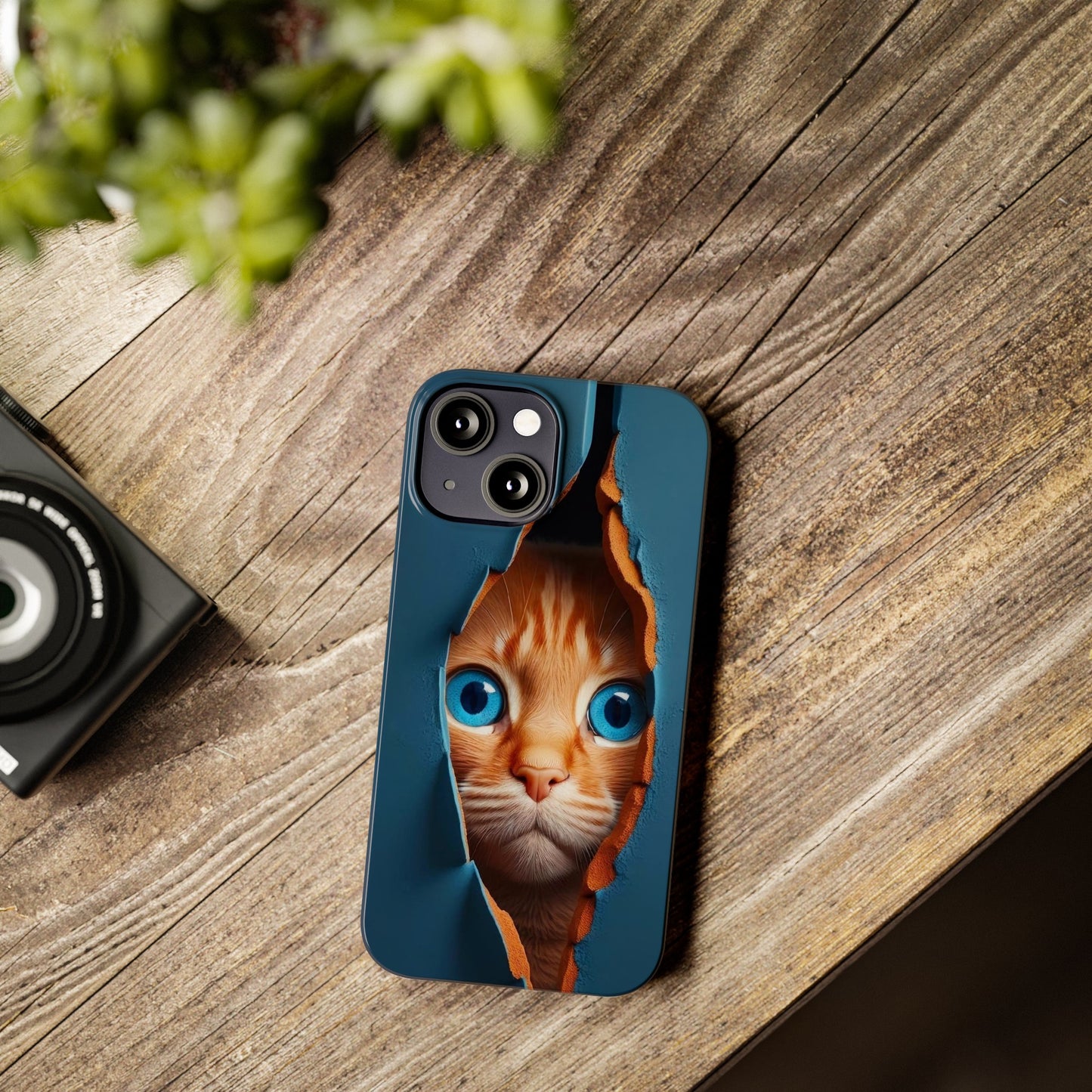 Curious Cat iPhone Cases: Peek-a-Boo Edition - Iphone 15, 14, 13, 12.
