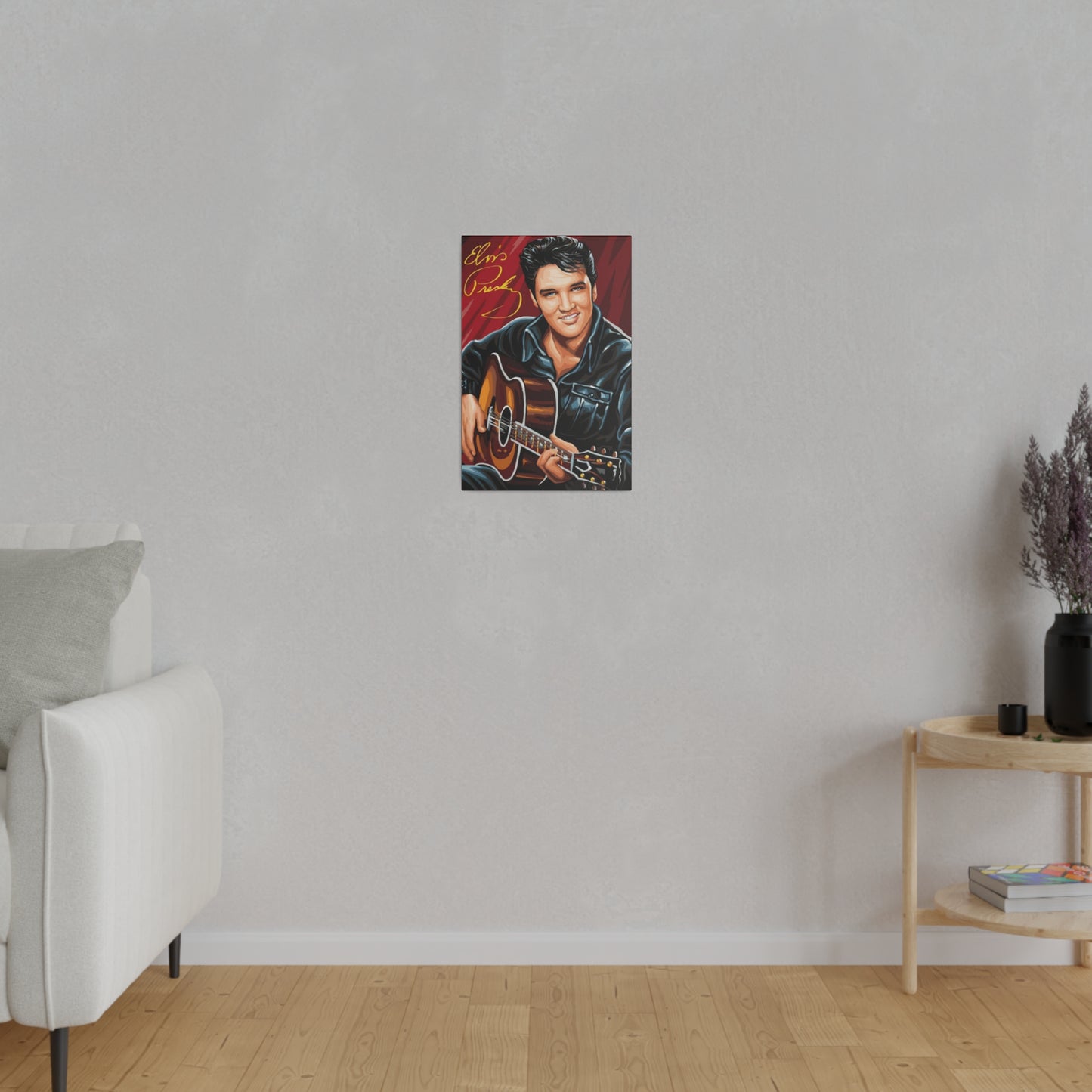 Elvis Presley on his Guitar Canvas