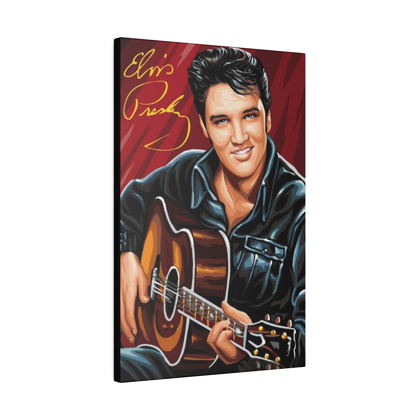 Elvis Presley on his Guitar Canvas