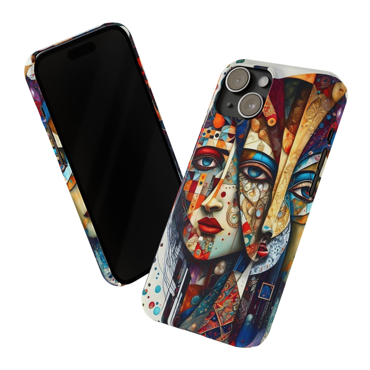 Two Faces Art Design Iphone 15, 14, 13, 12 cases