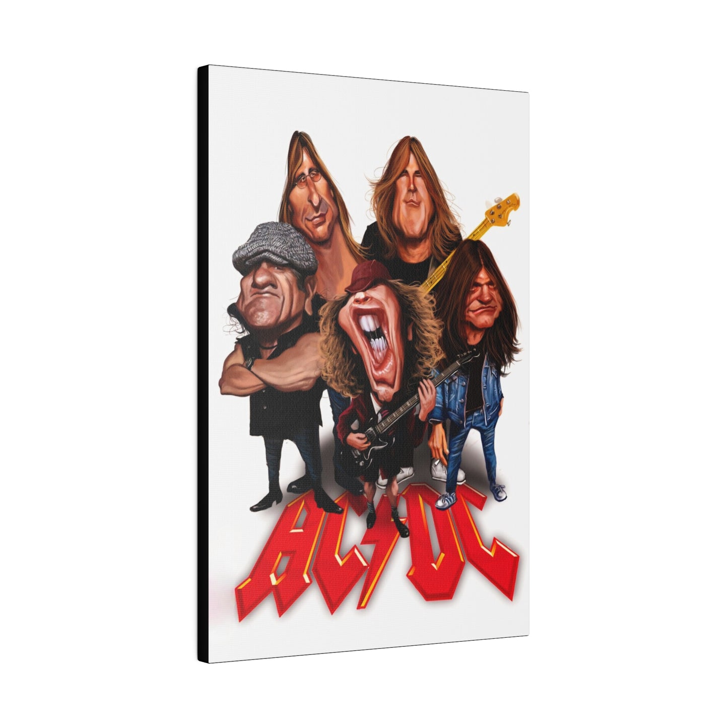 ACDC and Angus Young Rockin' Caricatures - Canvas