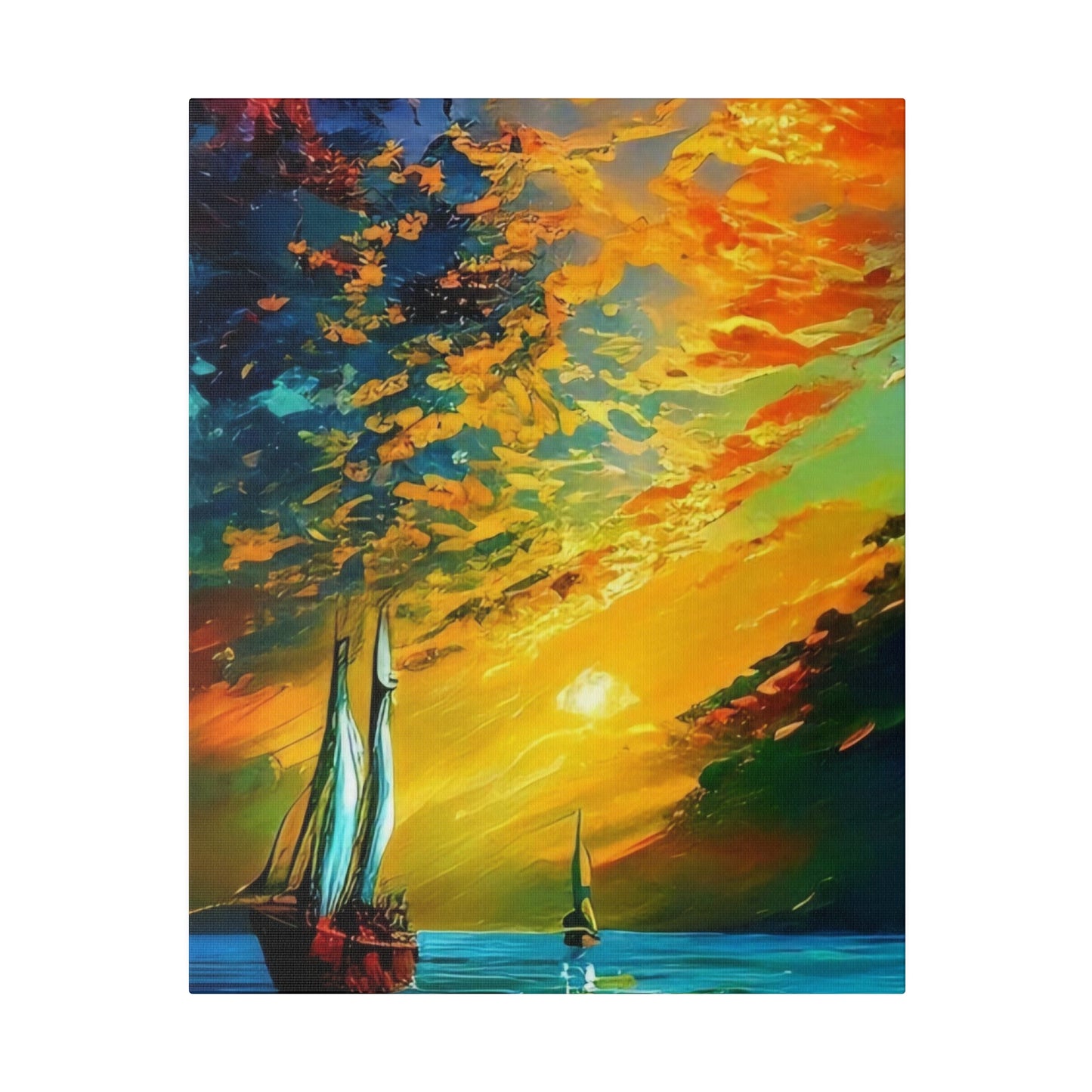 Sailing from the Sunset: Nautical Wall Art - Canvas
