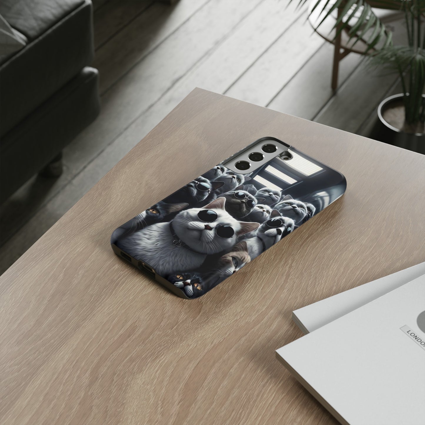 Cool Cats with Sunglasses" for iPhone 15, 14, 13, 12, 11 and Galaxy S23, S22 Cases