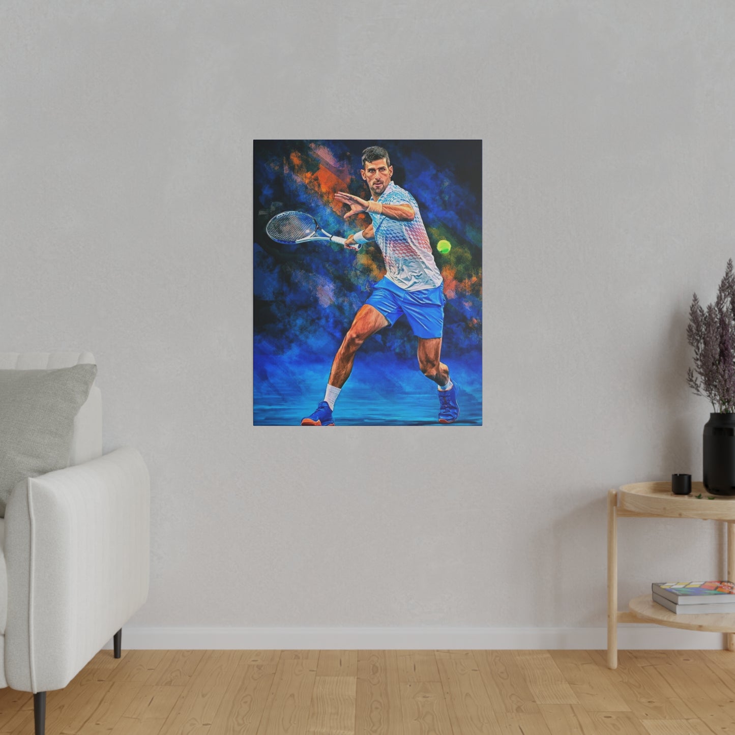 Tennis Legend Djokovic: Mastery on Canvas