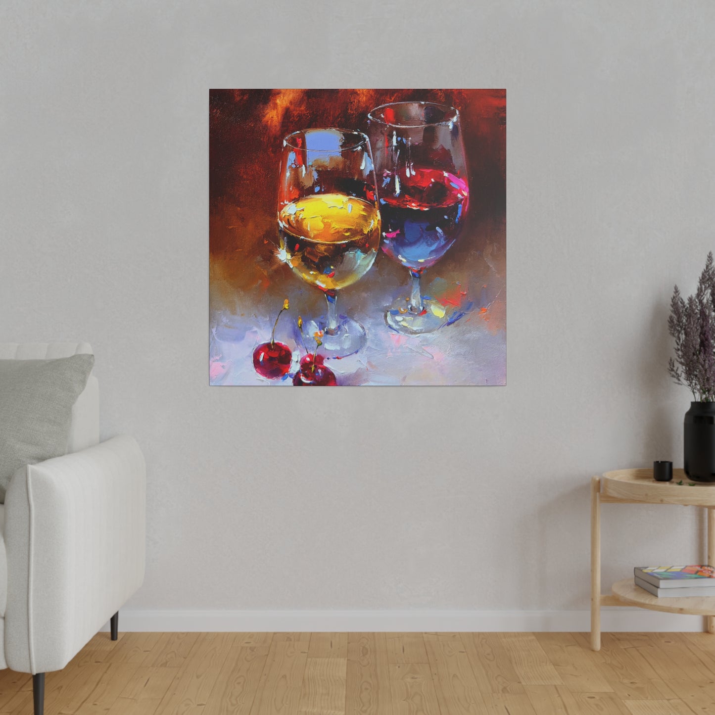 Cheers to Cherished Moments: White and Red Wine - Canvas