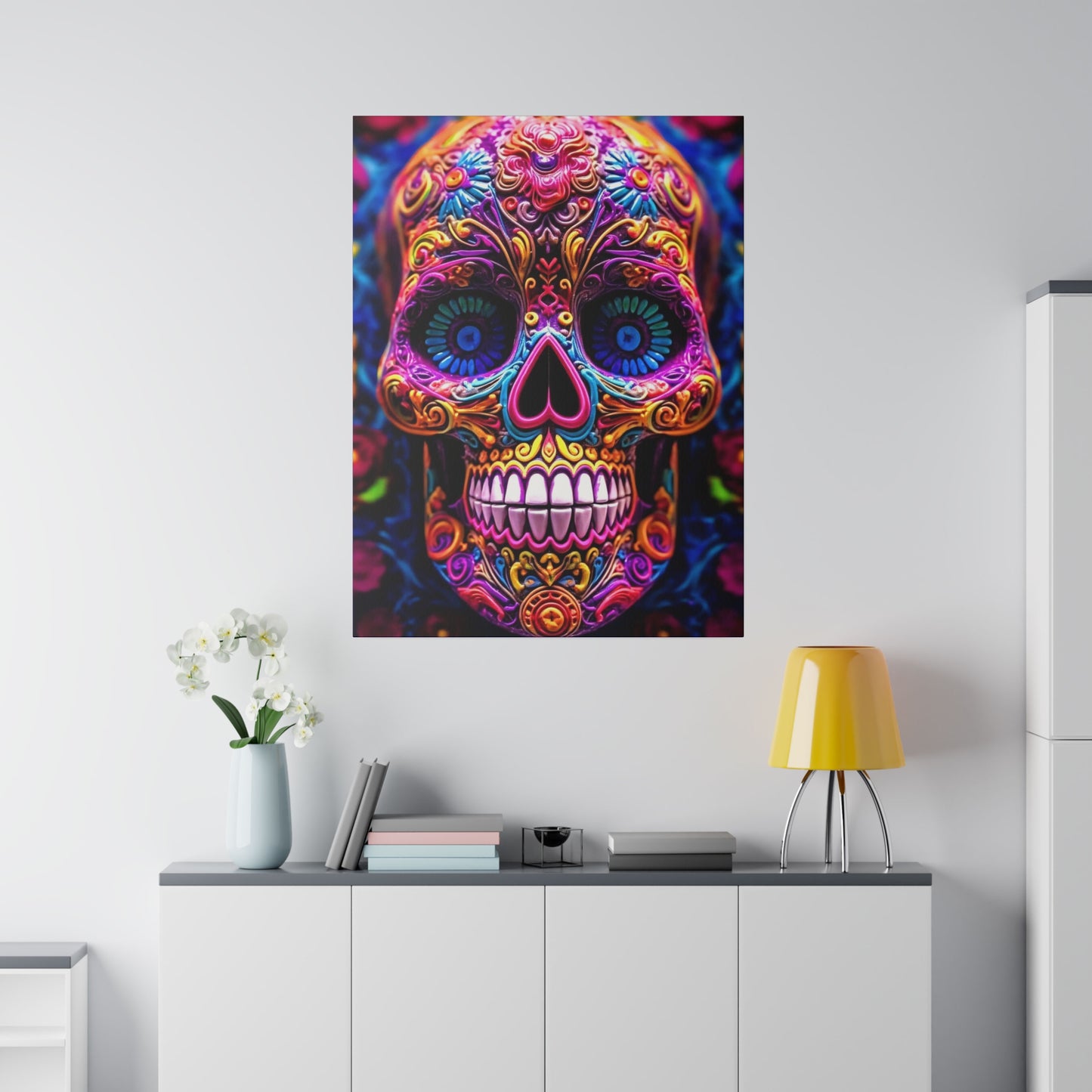Colorful Skullhead: Mexican Style Canvas