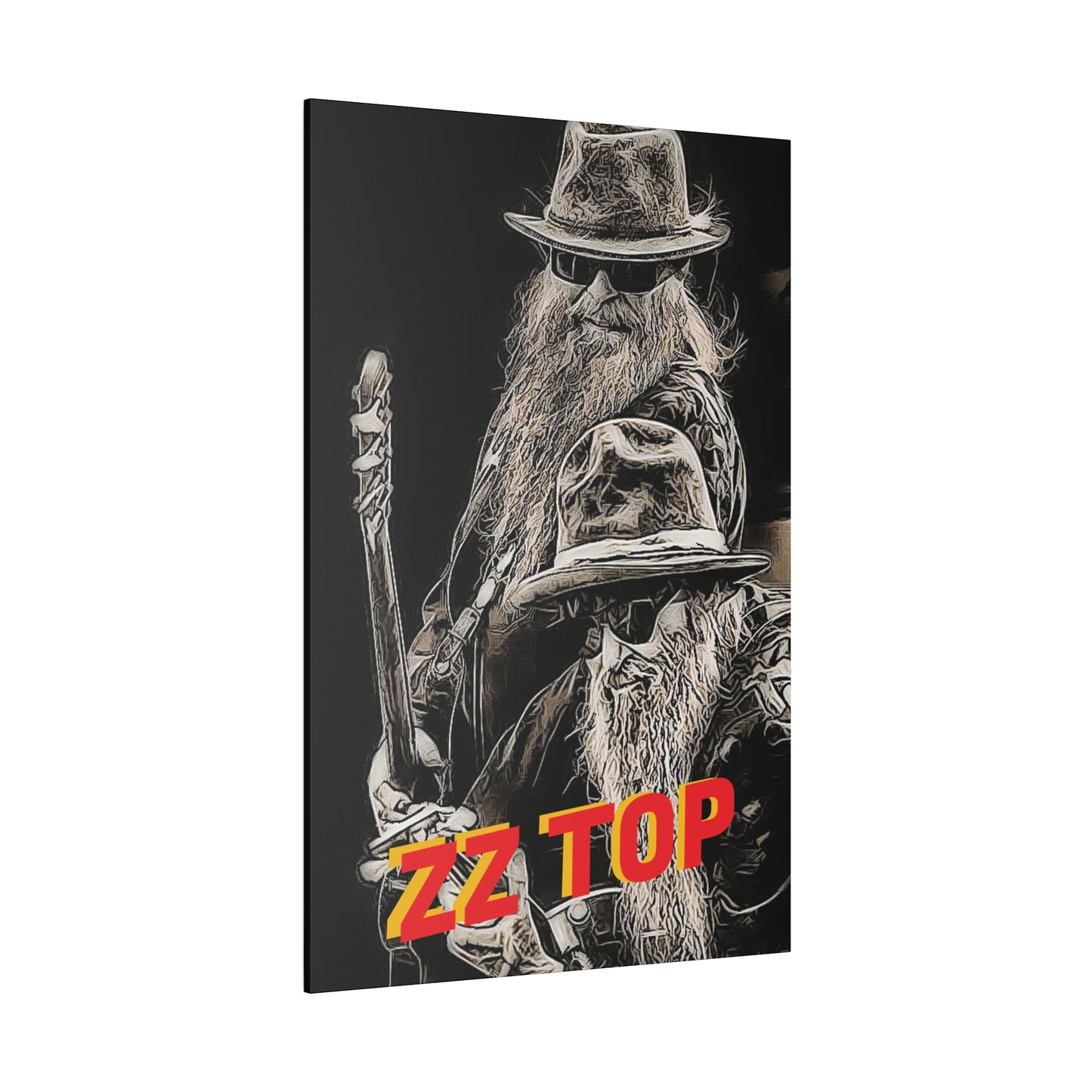 ZZ Top with Beard and Hat" Canvas