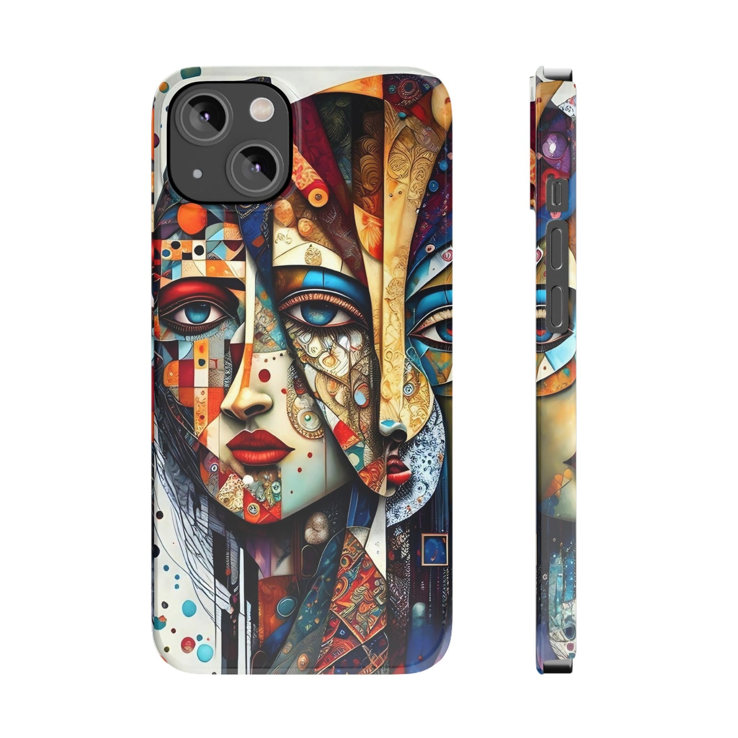 Two Faces Art Design Iphone 15, 14, 13, 12 cases