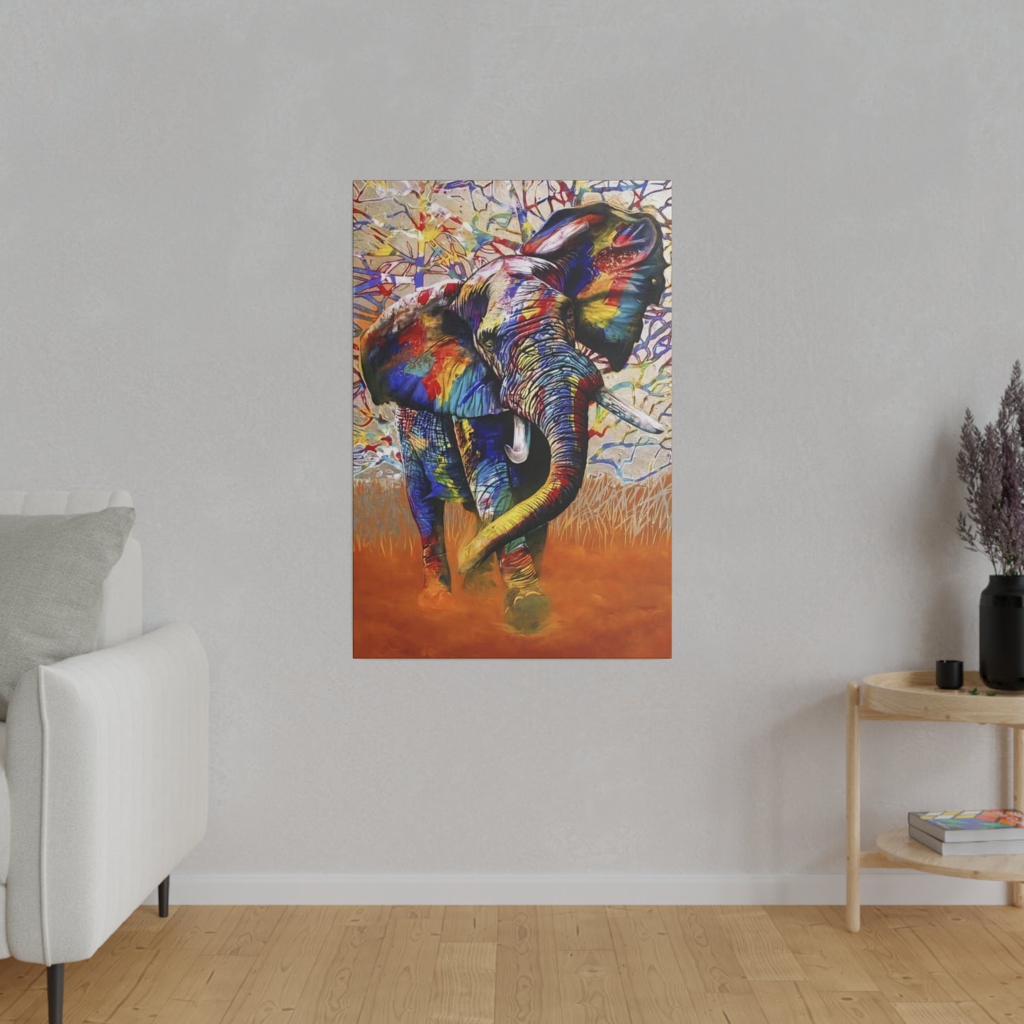 Colorful Elephant Majesty Art - Canvas