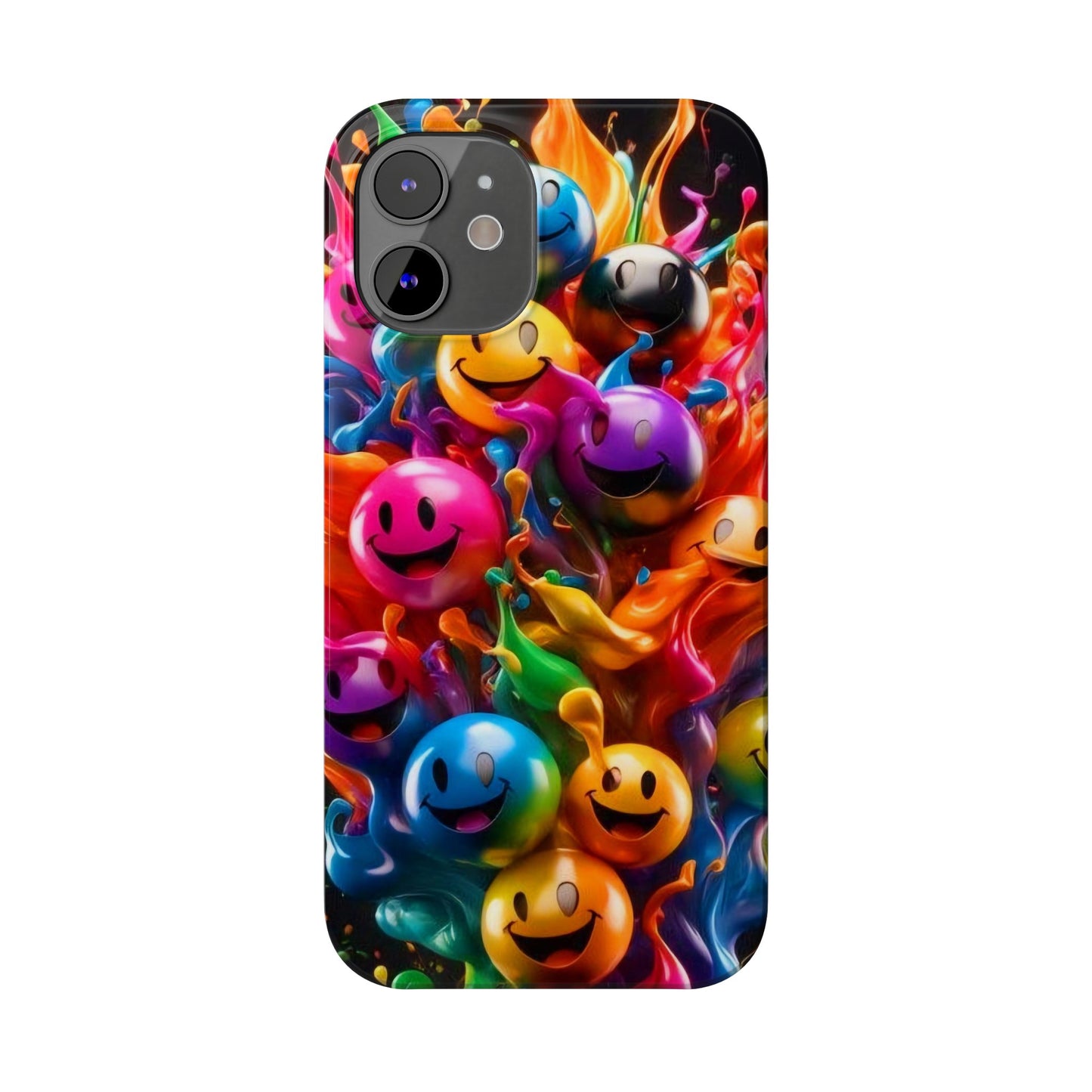 Colorful Emoji" iPhone Cases for iPhone Models 15, 14, 13, 12