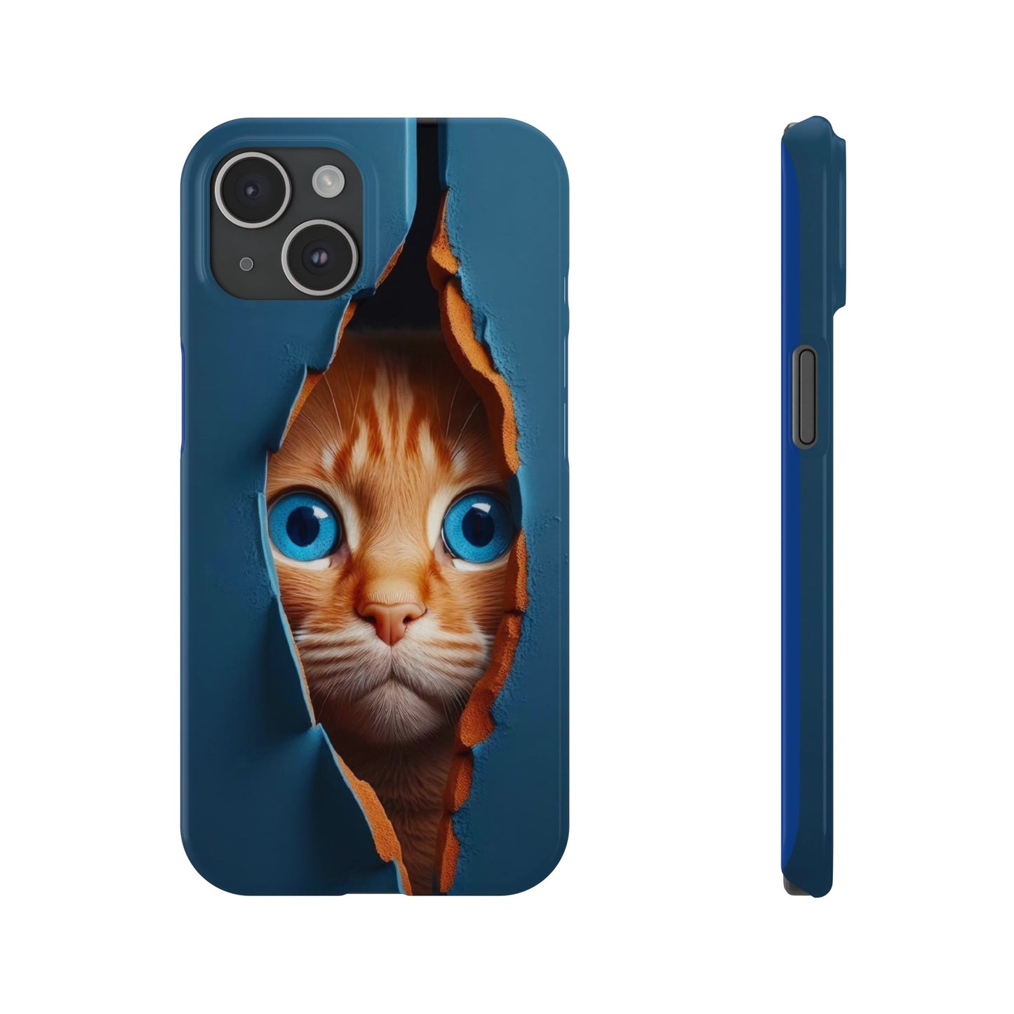 Curious Cat iPhone Cases: Peek-a-Boo Edition - Iphone 15, 14, 13, 12.