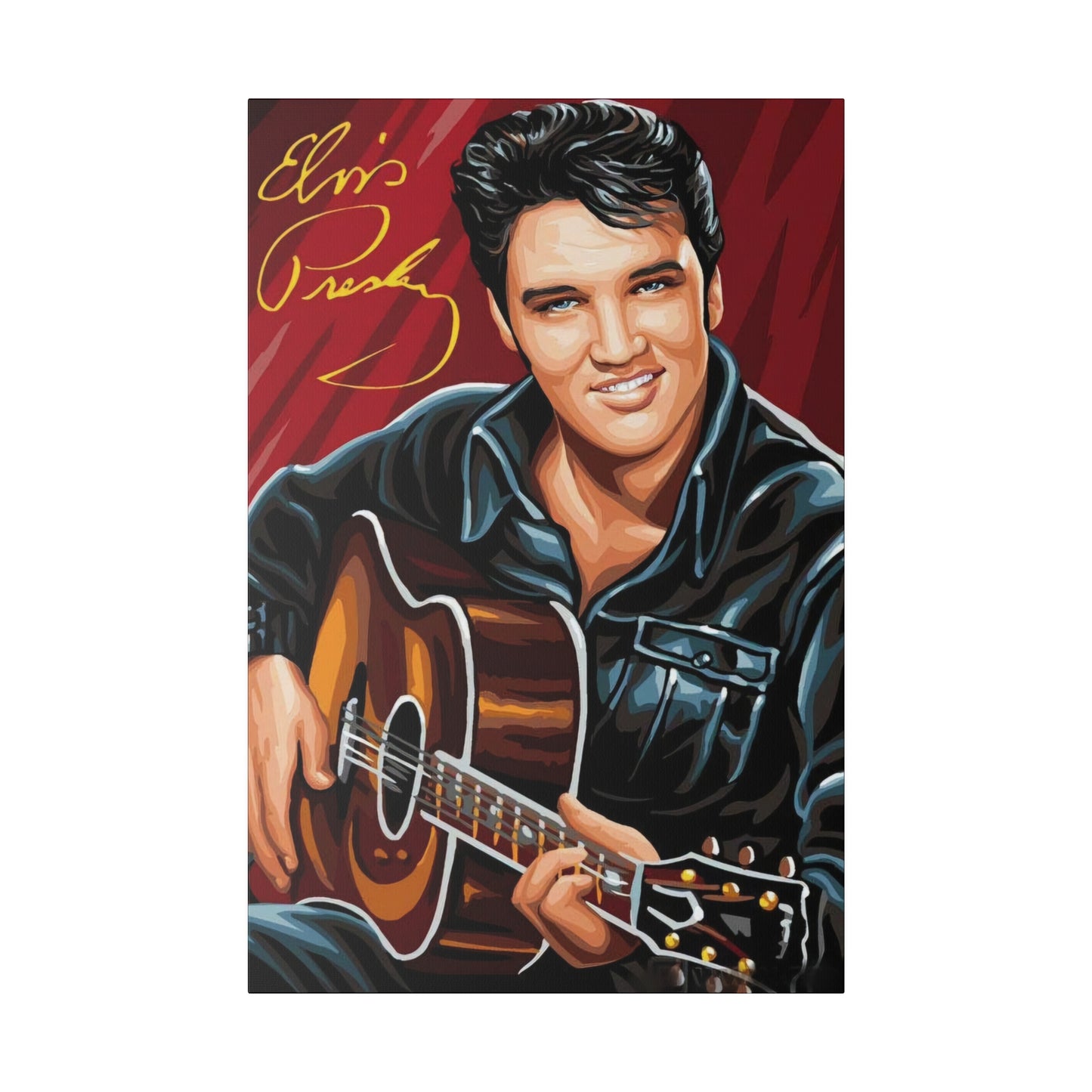 Elvis Presley on his Guitar Canvas