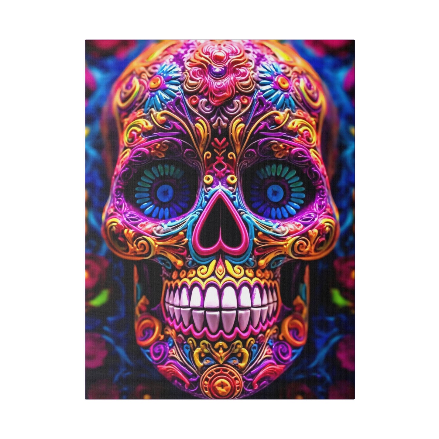 Colorful Skullhead: Mexican Style Canvas