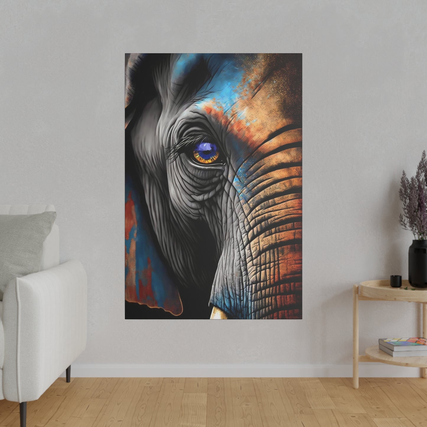 Half Elephant Head: Nature-Inspired Wall Art Canvas