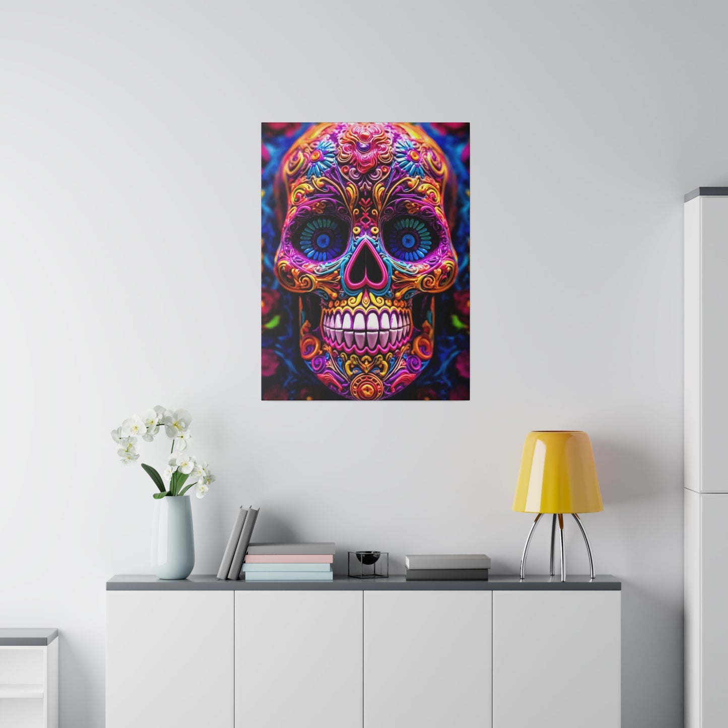 Colorful Skullhead: Mexican Style Canvas