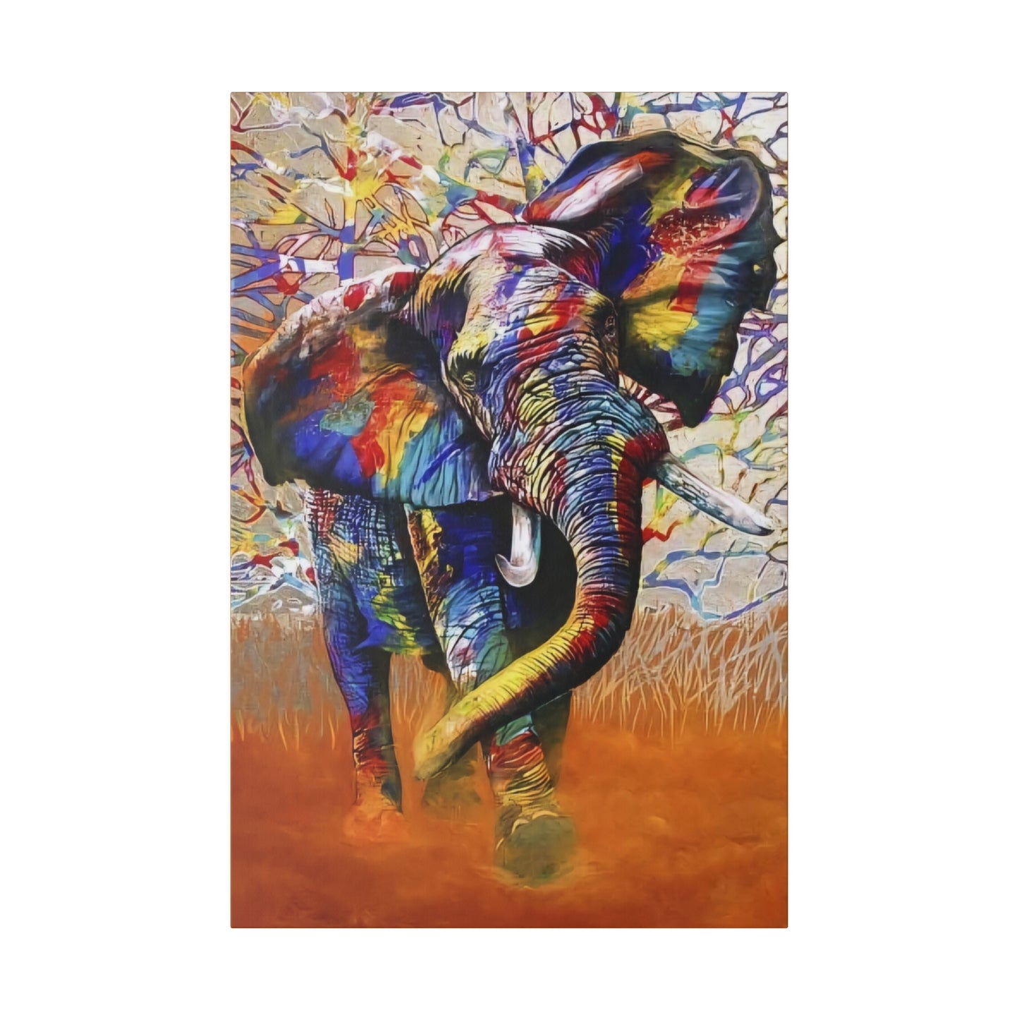 Colorful Elephant Majesty Art - Canvas