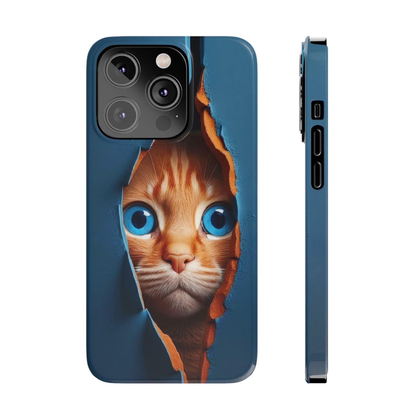 Curious Cat iPhone Cases: Peek-a-Boo Edition - Iphone 15, 14, 13, 12.
