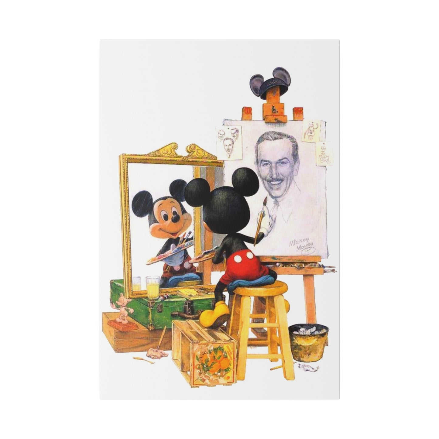 Drawing Inspiration: Mickey Mouse and Walt Disney Canvas