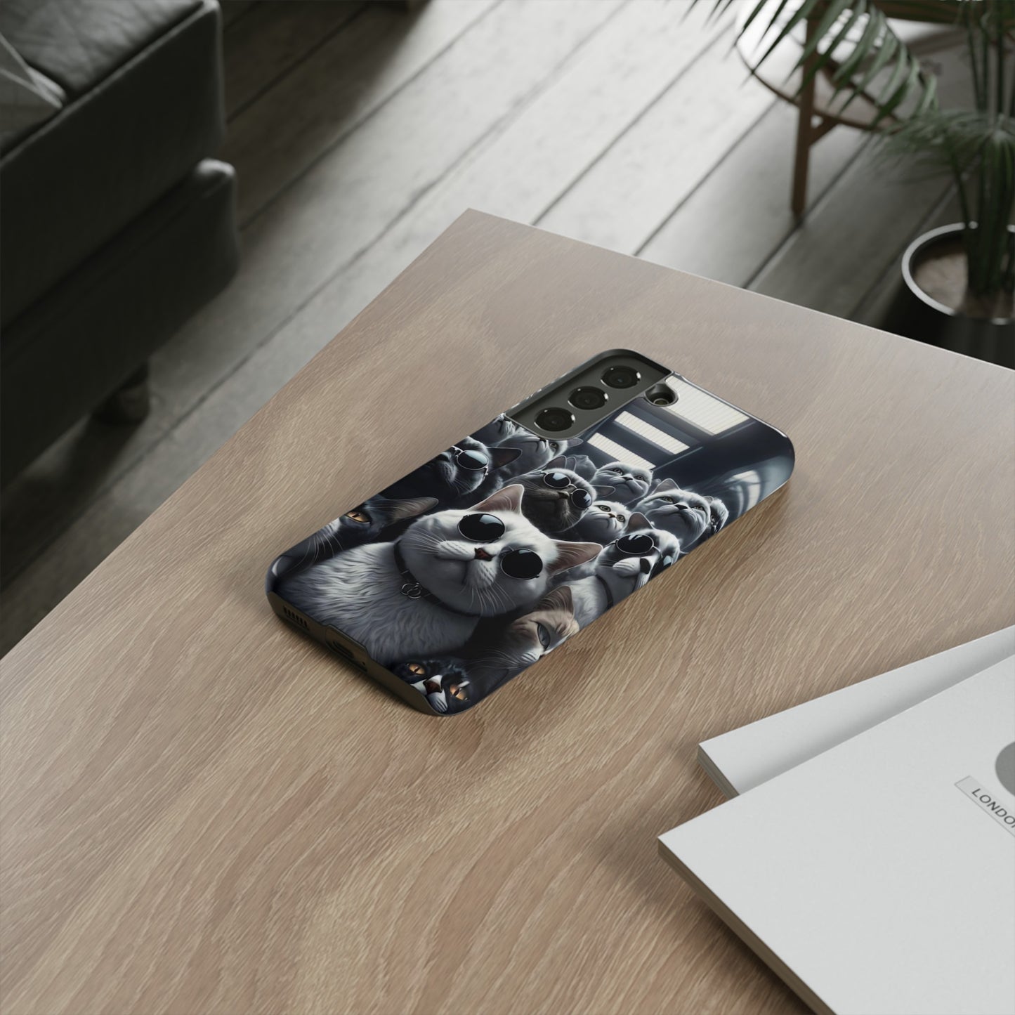 Cool Cats with Sunglasses" for iPhone 15, 14, 13, 12, 11 and Galaxy S23, S22 Cases