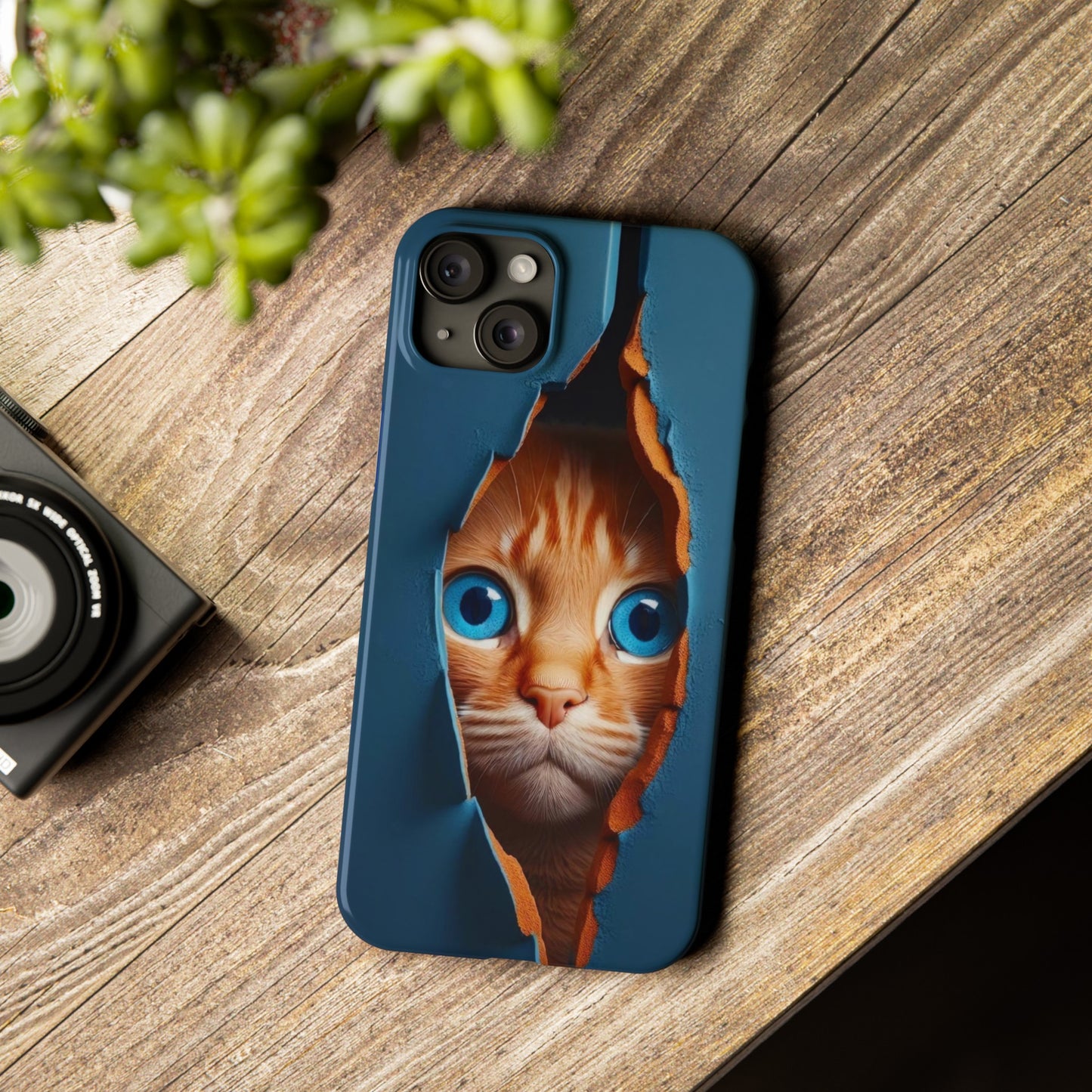 Curious Cat iPhone Cases: Peek-a-Boo Edition - Iphone 15, 14, 13, 12.