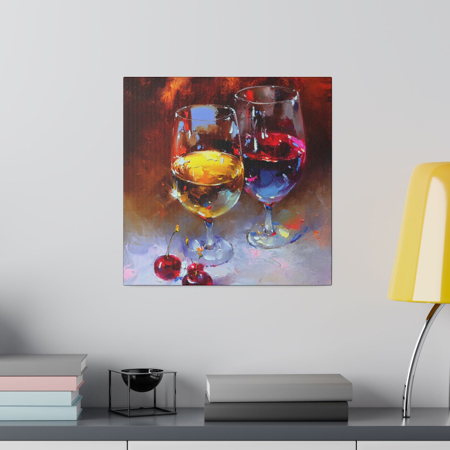 Cheers to Cherished Moments: White and Red Wine - Canvas