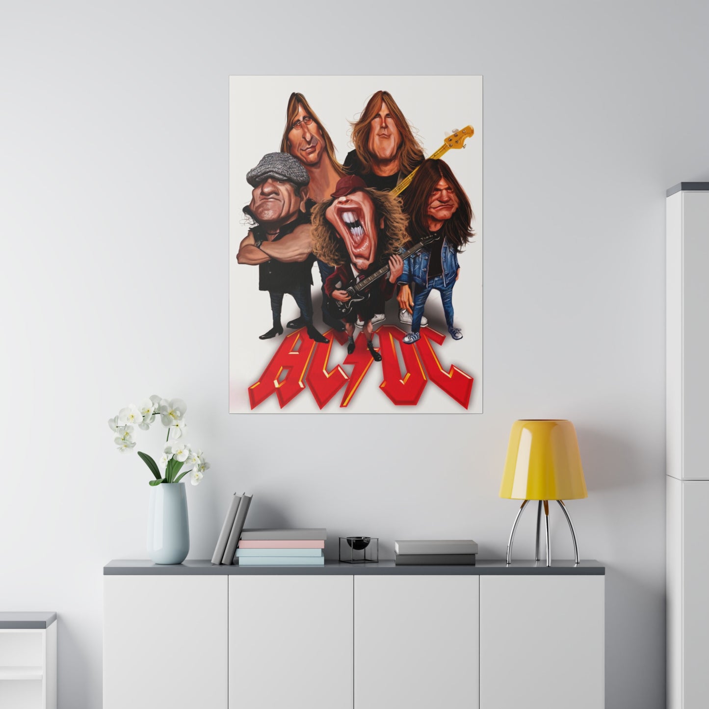 ACDC and Angus Young Rockin' Caricatures - Canvas