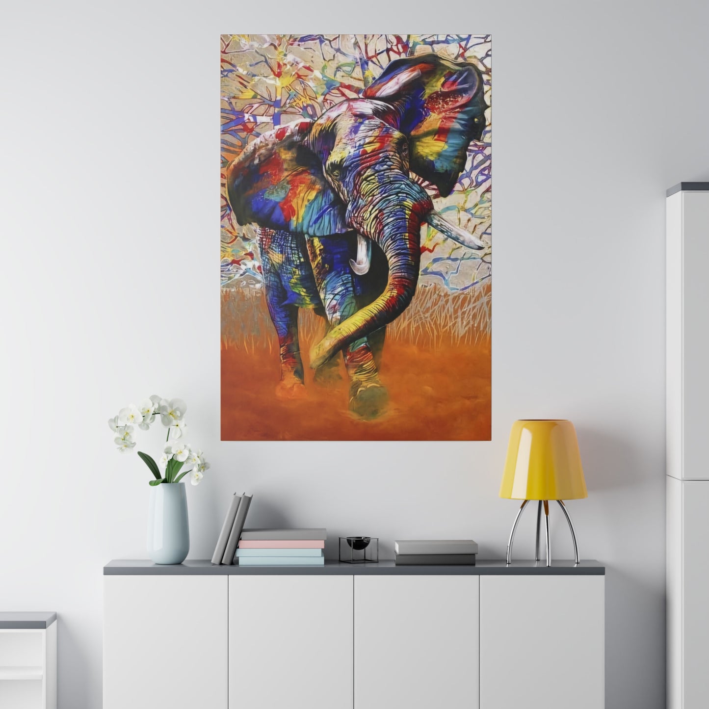Colorful Elephant Majesty Art - Canvas