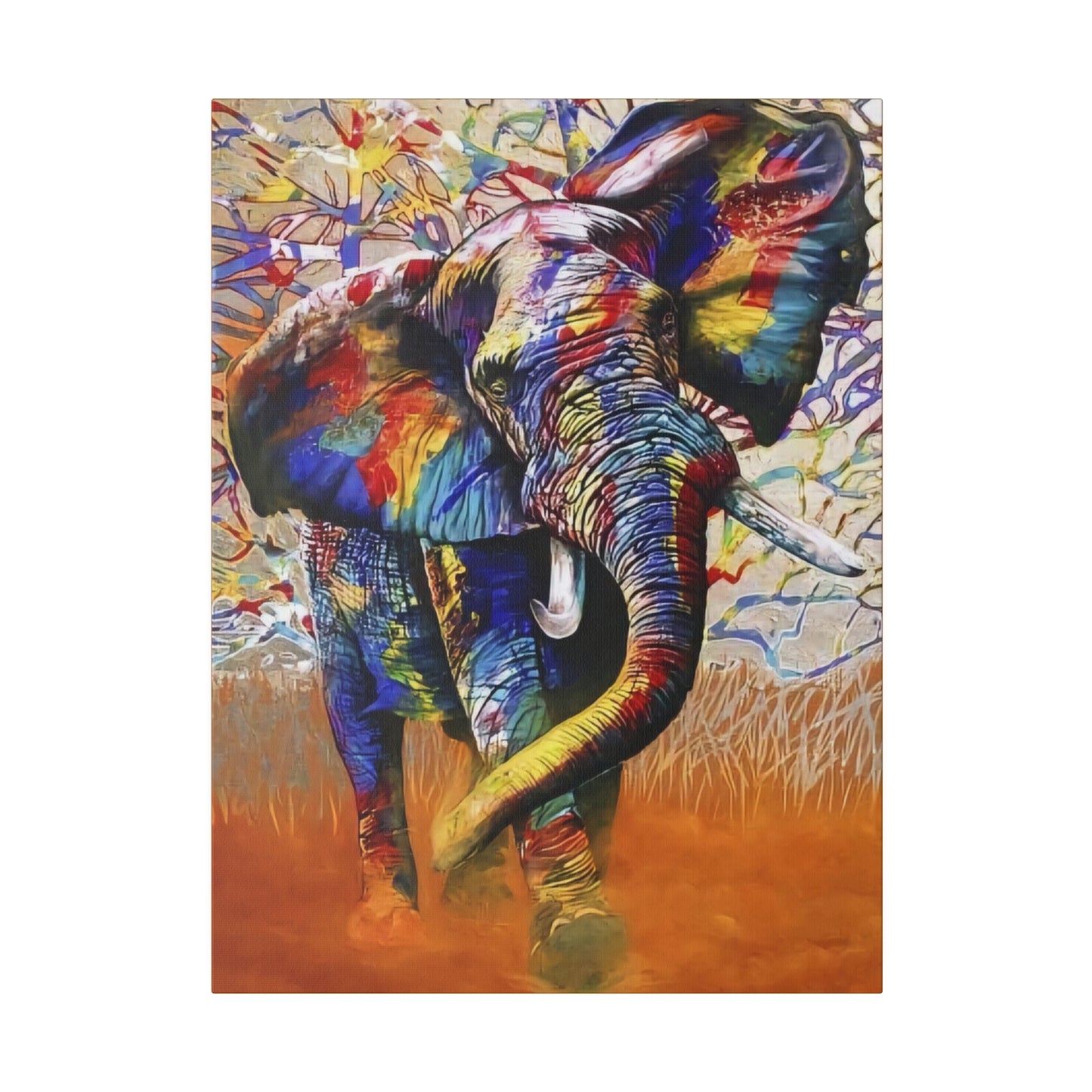 Colorful Elephant Majesty Art - Canvas